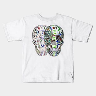 Abstract flower Skull (art2) Kids T-Shirt